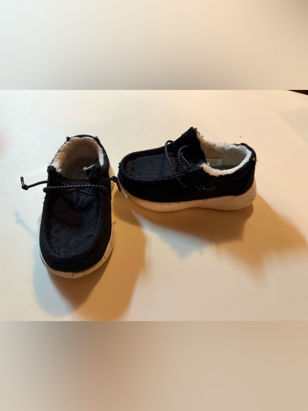 Kids Black Slip-On Casual Shoes with Cozy Lining